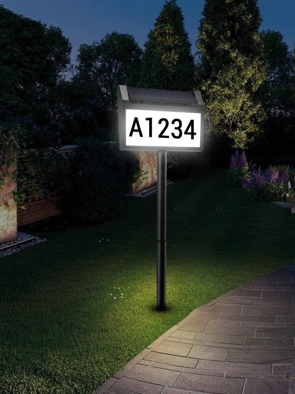 Solar House Number Sign, 3 Colors Waterproof LED Address Plaque